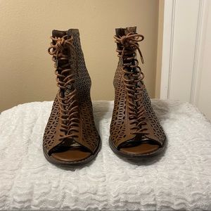 Forever 21 Open Toe Heeled Boots